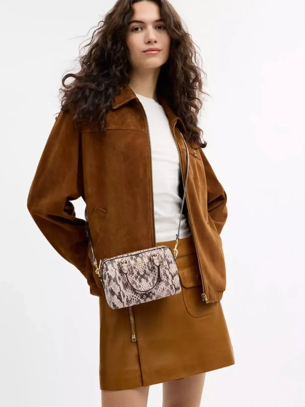 Coach CDY32 Mini Rowan Crossbody Bag in Snake Embossed Leather *SEALED*